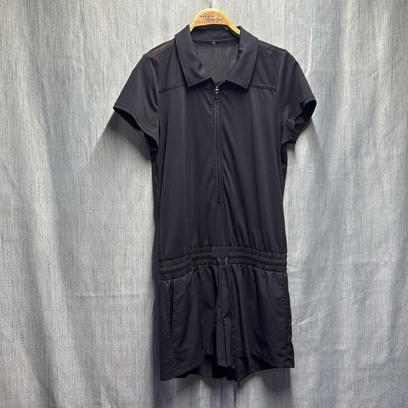 🏴 Fabletics romper black 1/4 zip size medium - Picture 7 of 10